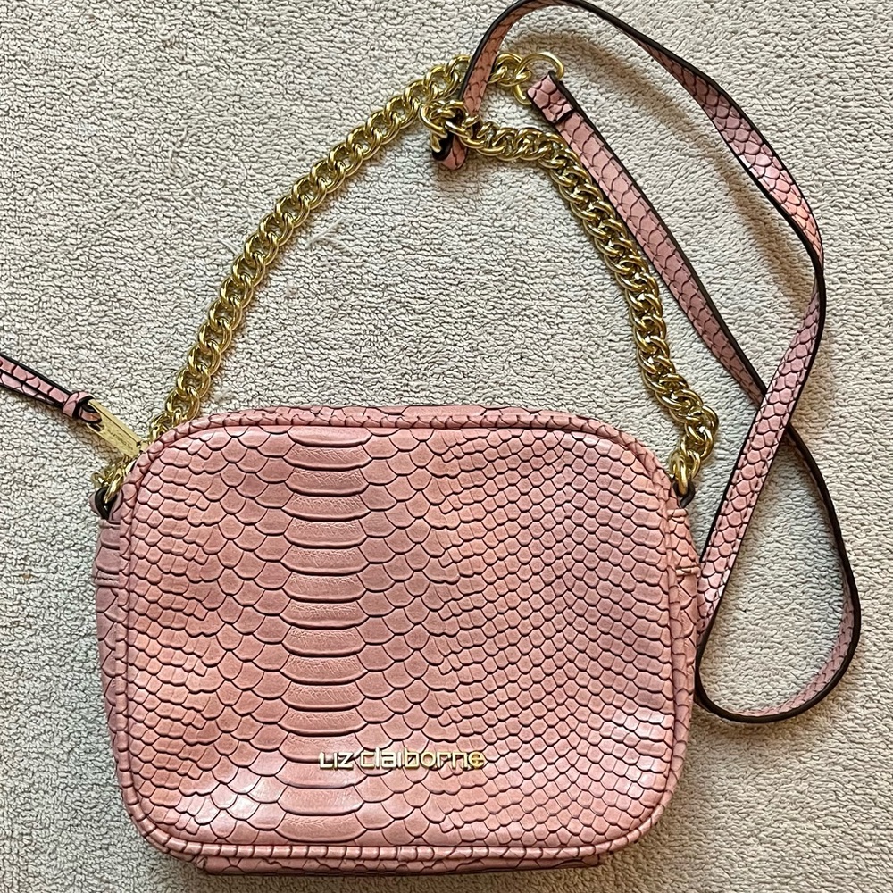 Reptile finish Dusty rose pink Crossbody Bag Liz Claiborne - Picture 2 of 13